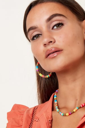 Colourful beads earrings Multi polymer clay h5 Picture2